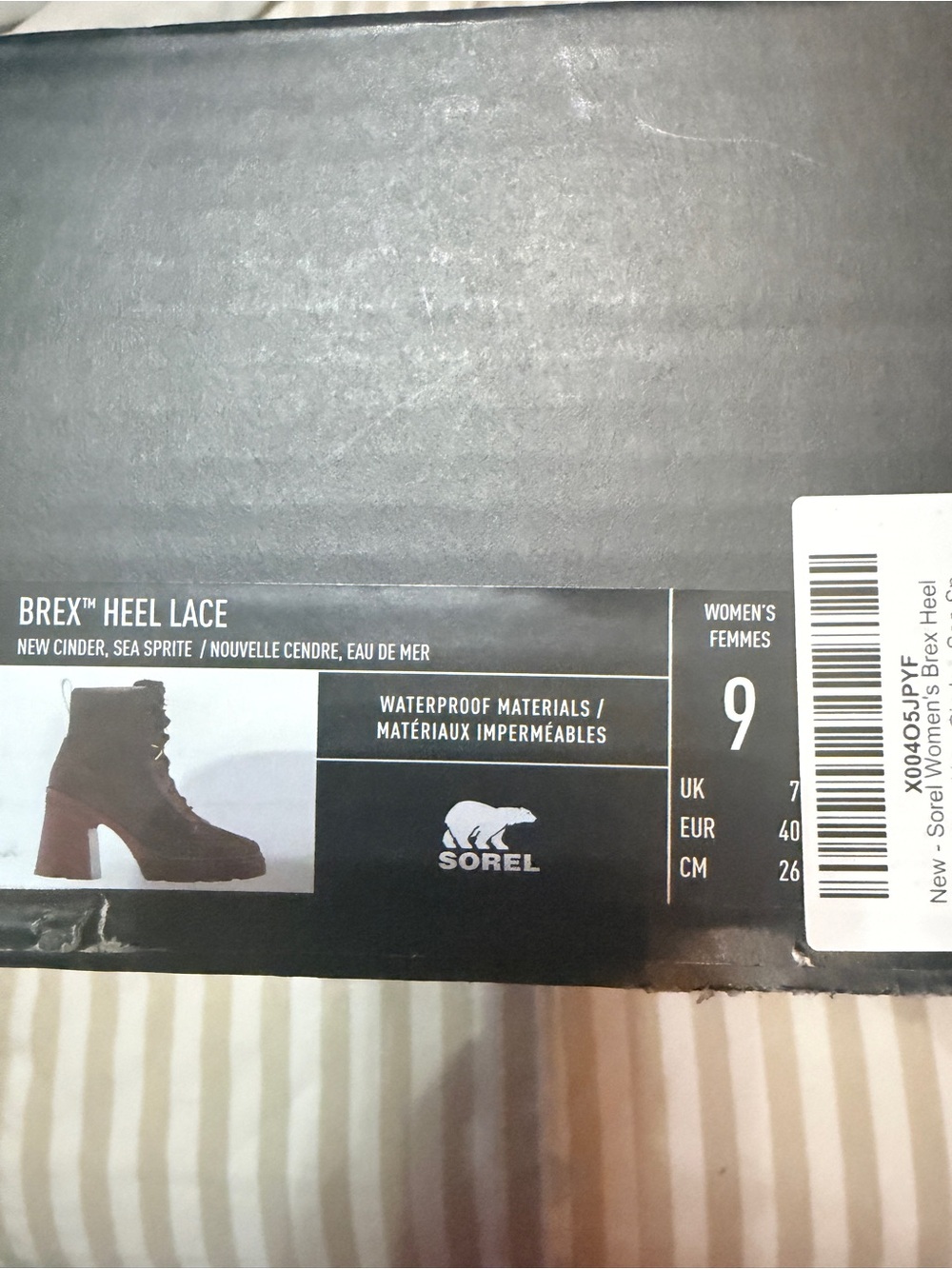 Sorel Brex Heel Lace Waterproof Chunky Heel Combat Boots Women’s Size 9 - Picture 5 of 5